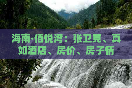 海南·佰悦湾：张卫克、真如酒店、房价、房子情况及是否烂尾全解析