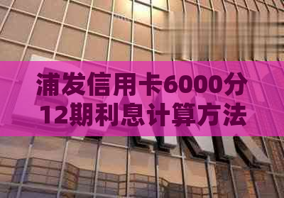 浦发信用卡6000分12期利息计算方法及实际利率分析