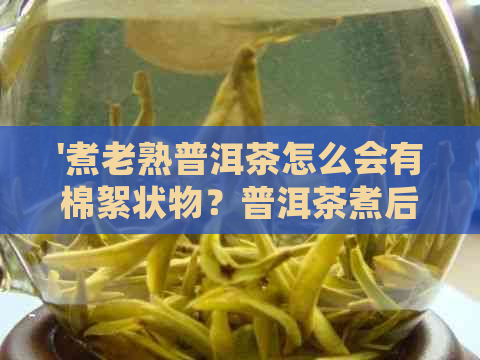 '煮老熟普洱茶怎么会有棉絮状物？普洱茶煮后出现絮状物原因是什么？'