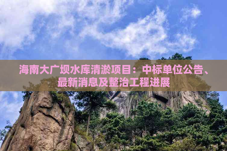 海南大广坝水库清淤项目：中标单位公告、最新消息及整治工程进展