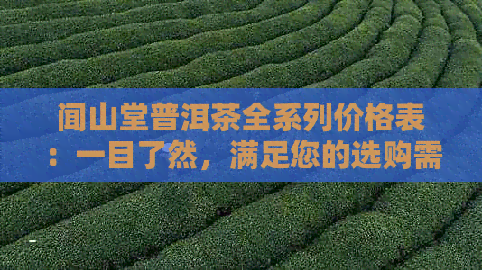 闻山堂普洱茶全系列价格表：一目了然，满足您的选购需求