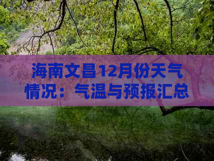 海南文昌12月份天气情况：气温与预报汇总