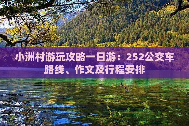 小洲村游玩攻略一日游：252公交车路线、作文及行程安排