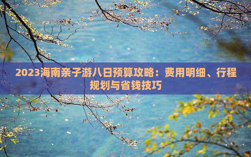 2023海南亲子游八日预算攻略：费用明细、行程规划与省钱技巧