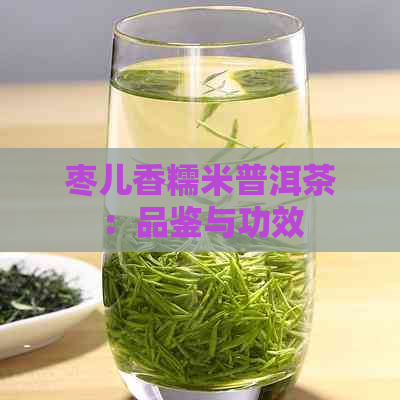 枣儿香糯米普洱茶：品鉴与功效