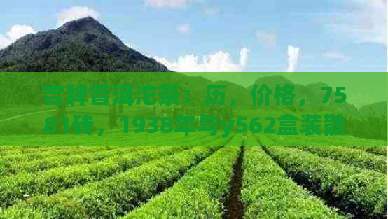 吉牌普洱沱茶：历，价格，7581砖，1938年与y562盒装散茶高级云南普洱茶