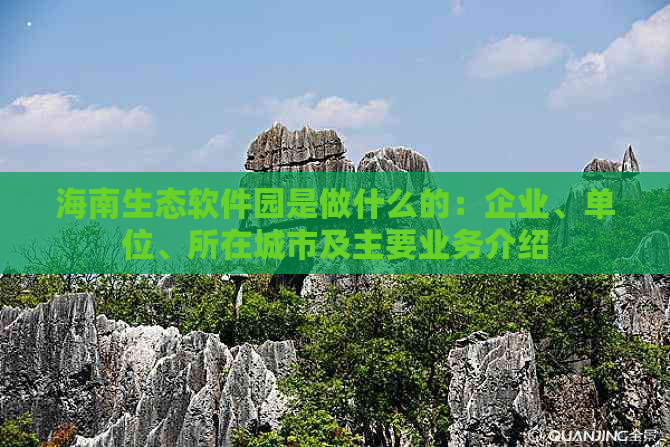 海南生态软件园是做什么的：企业、单位、所在城市及主要业务介绍