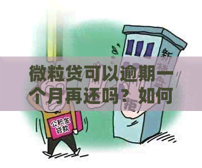 微粒贷可以逾期一个月再还吗？如何处理？逾期一个月后能否再次借款？