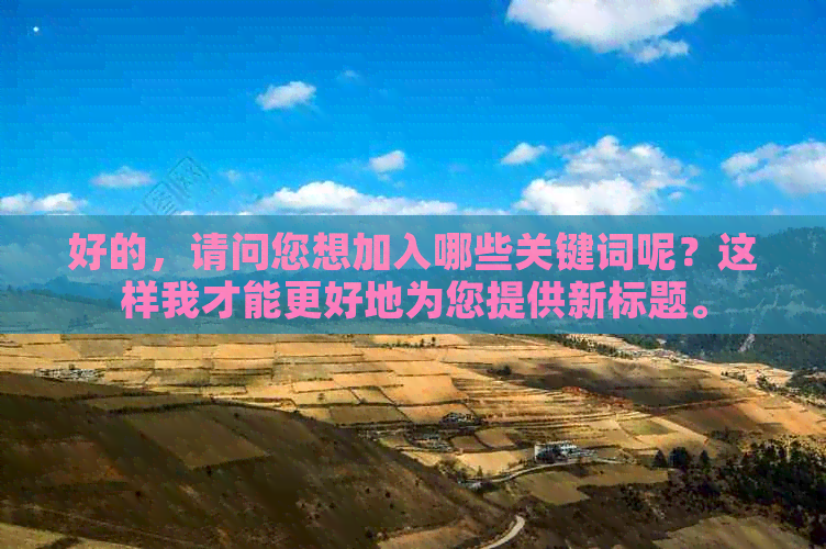 好的，请问您想加入哪些关键词呢？这样我才能更好地为您提供新标题。