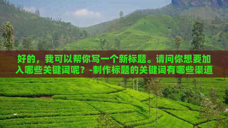 好的，我可以帮你写一个新标题。请问你想要加入哪些关键词呢？-制作标题的关键词有哪些渠道