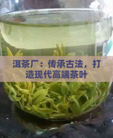 洱茶厂：传承古法，打造现代高端茶叶