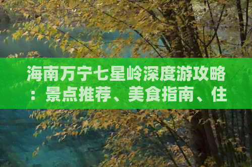 海南万宁七星岭深度游攻略：景点推荐、美食指南、住宿心得及出行必备信息