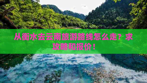 从衡水去云南旅游路线怎么走？求攻略和报价！