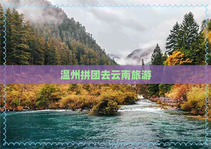 温州拼团去云南旅游