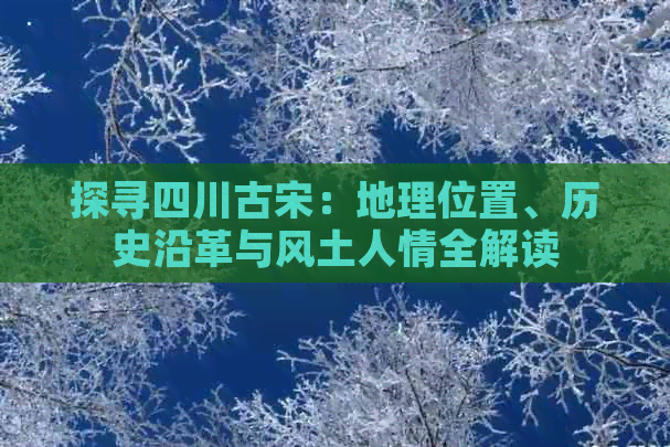 探寻四川古宋：地理位置、历史沿革与风土人情全解读