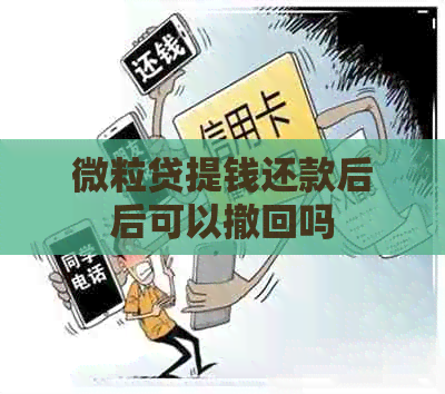 微粒贷提钱还款后后可以撤回吗