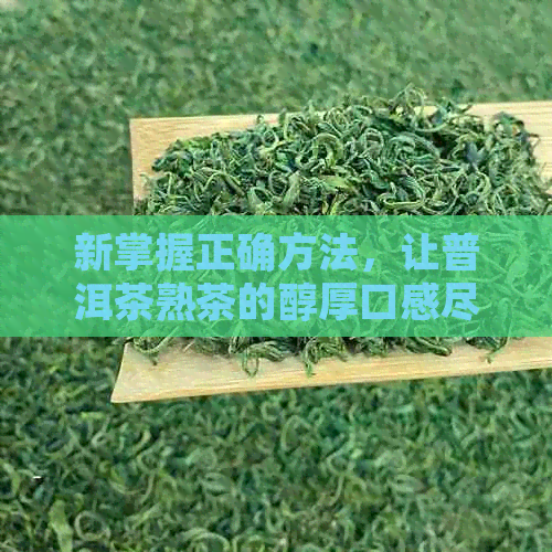 新掌握正确方法，让普洱茶熟茶的醇厚口感尽显：详尽泡茶步骤与技巧