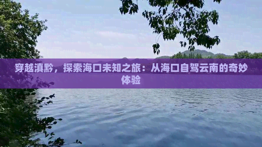 穿越滇黔，探索海口未知之旅：从海口自驾云南的奇妙体验