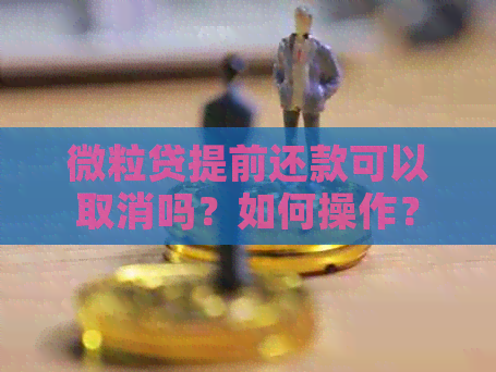 微粒贷提前还款可以取消吗？如何操作？