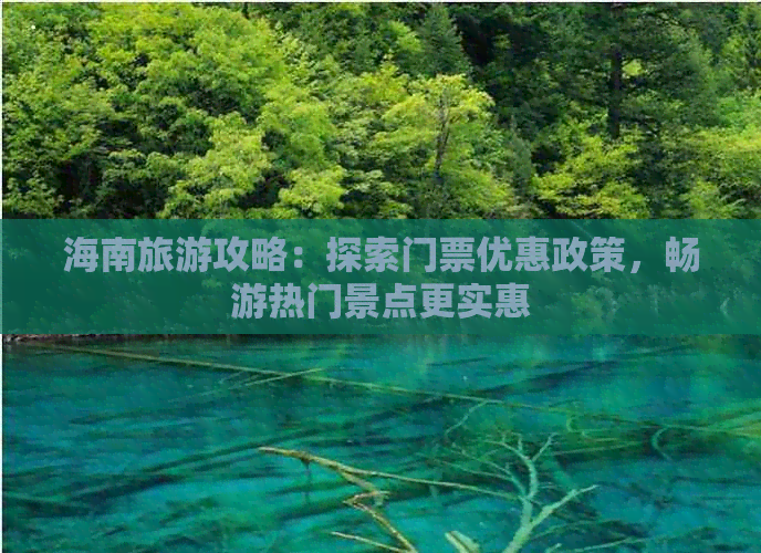 海南旅游攻略：探索门票优惠政策，畅游热门景点更实惠