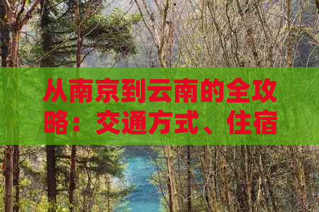 从南京到云南的全攻略：交通方式、住宿选择、旅游景点及行程规划一文搞定！