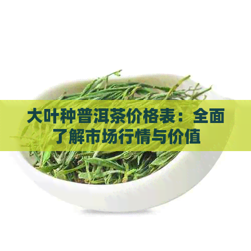 大叶种普洱茶价格表：全面了解市场行情与价值