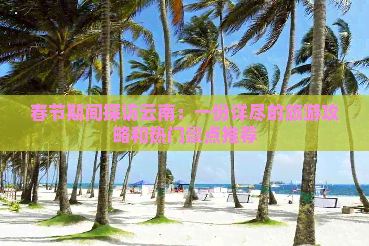 春节期间探访云南：一份详尽的旅游攻略和热门景点推荐