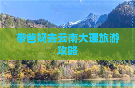 带爸妈去云南大理旅游攻略