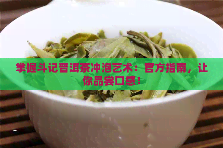 掌握斗记普洱茶冲泡艺术：官方指南，让你品尝口感！