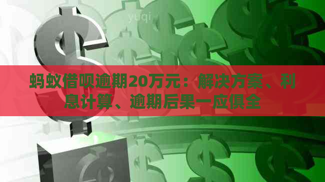 蚂蚁借呗逾期20万元：解决方案、利息计算、逾期后果一应俱全