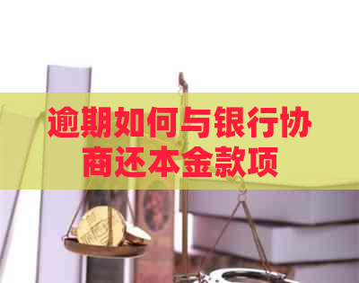 逾期如何与银行协商还本金款项