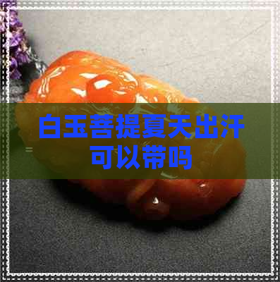 白玉菩提夏天出汗可以带吗