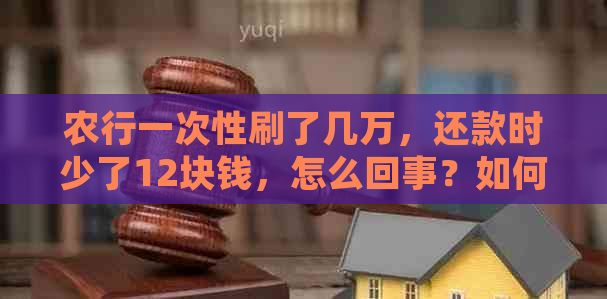 农行一次性刷了几万，还款时少了12块钱，怎么回事？如何处理这种情况？