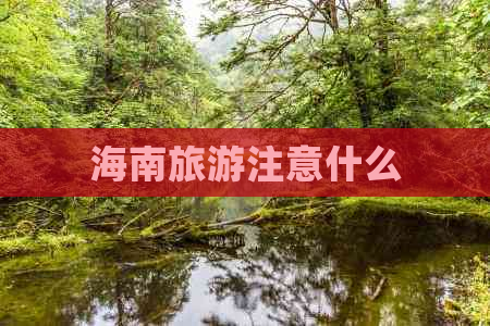 海南旅游注意什么