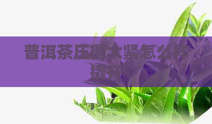 普洱茶压得太紧怎么样撬开