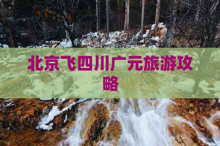 北京飞四川广元旅游攻略