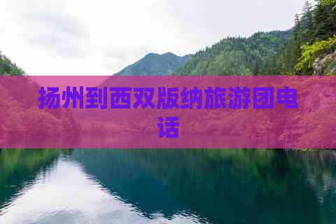 扬州到西双版纳旅游团电话