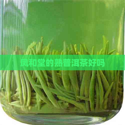 凤和堂的熟普洱茶好吗