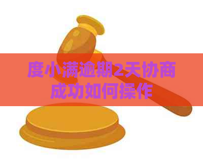 度小满逾期2天协商成功如何操作