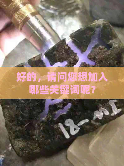 好的，请问您想加入哪些关键词呢？