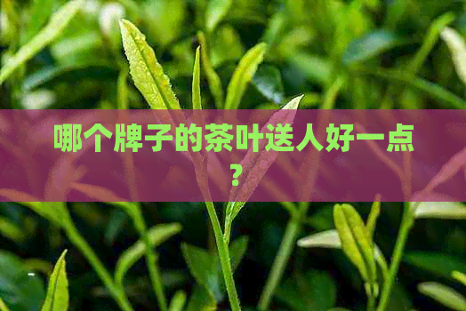 哪个牌子的茶叶送人好一点？