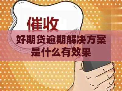 好期贷逾期解决方案是什么有效果