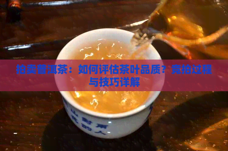 拍卖普洱茶：如何评估茶叶品质？竞拍过程与技巧详解