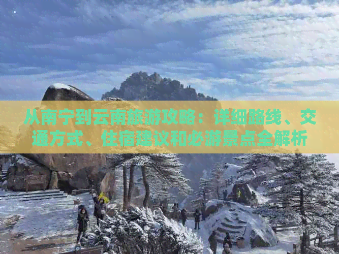 从南宁到云南旅游攻略：详细路线、交通方式、住宿建议和必游景点全解析