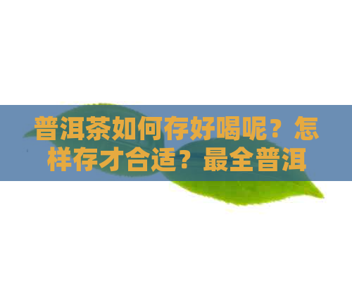 普洱茶如何存好喝呢？怎样存才合适？最全普洱茶存指南！