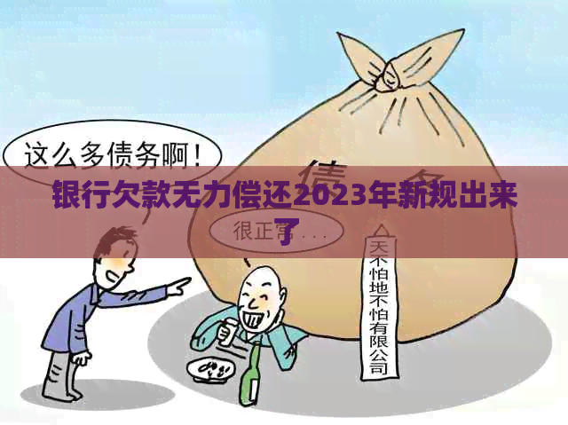 银行欠款无力偿还2023年新规出来了