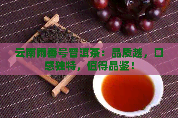 云南雨善号普洱茶：品质越，口感独特，值得品鉴！