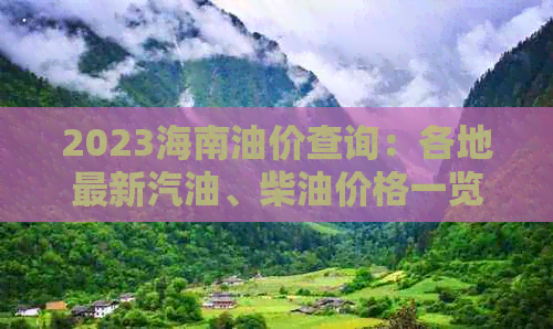 2023海南油价查询：各地最新汽油、柴油价格一览