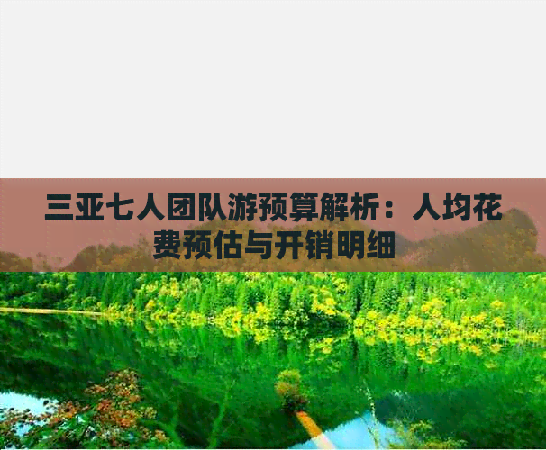 三亚七人团队游预算解析：人均花费预估与开销明细