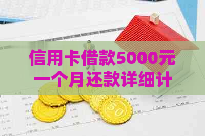 信用卡借款5000元一个月还款详细计算，包含利率、手续费及提前还款费用解析